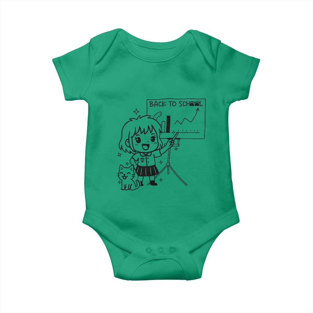 Back To school Baby Onesie Funny Teacher Teaching Cat Lover Gift TS12 Irish Green Print Your Wear