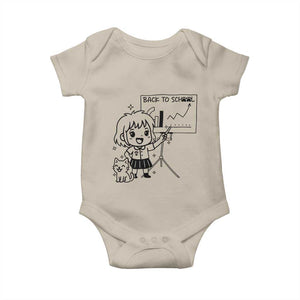 Back To school Baby Onesie Funny Teacher Teaching Cat Lover Gift TS12 Sand Print Your Wear