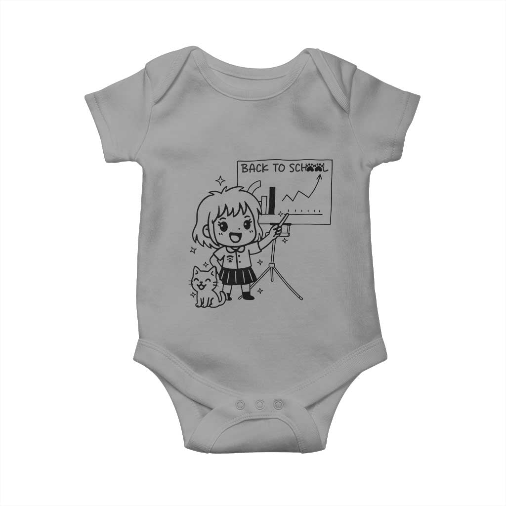 Back To school Baby Onesie Funny Teacher Teaching Cat Lover Gift TS12 Sport Gray Print Your Wear