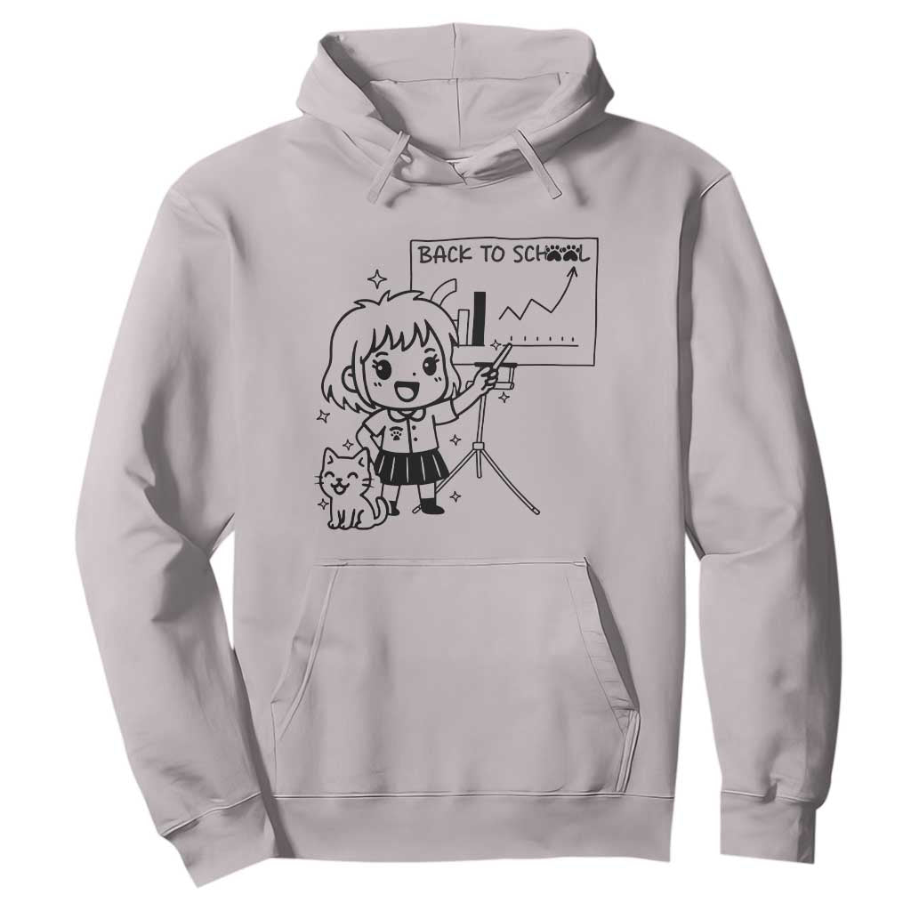 Back To school Hoodie Funny Teacher Teaching Cat Lover Gift TS12 Ice Gray Print Your Wear