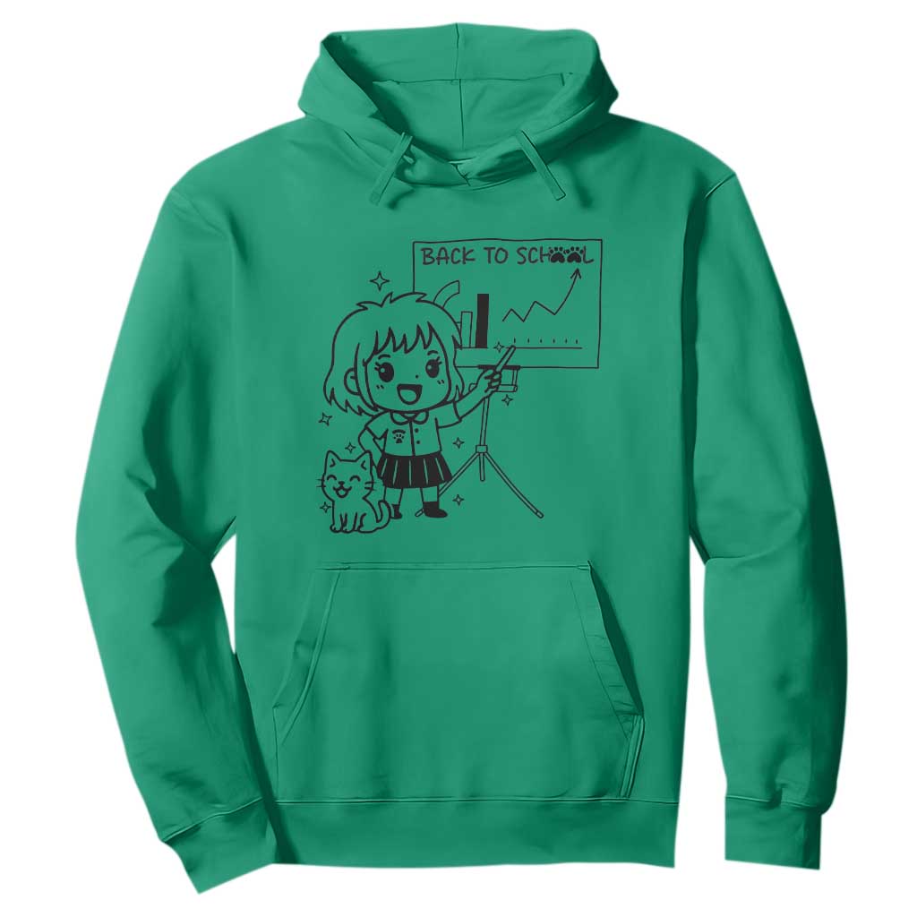 Back To school Hoodie Funny Teacher Teaching Cat Lover Gift TS12 Irish Green Print Your Wear