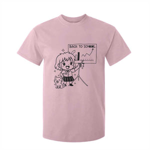 Back To school T Shirt For Kid Funny Teacher Teaching Cat Lover Gift TS12 Light Pink Print Your Wear