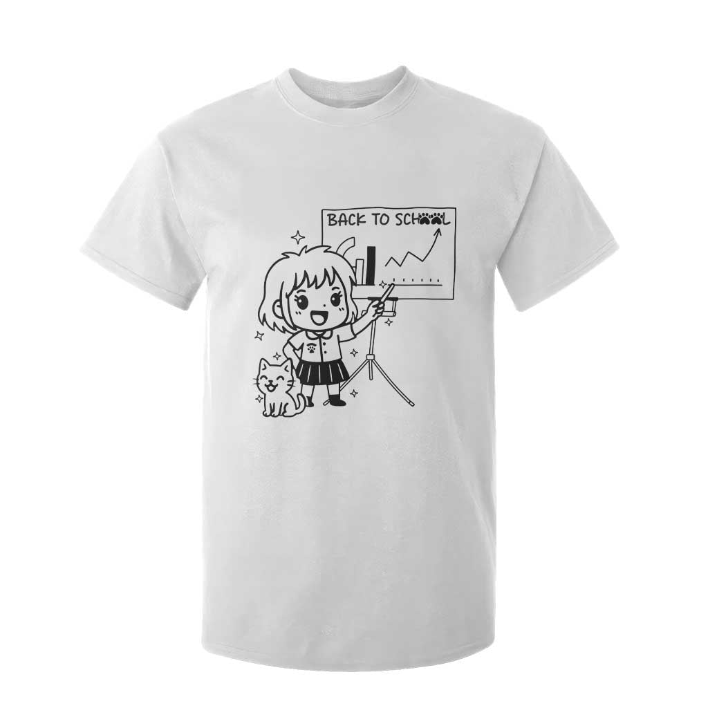 Back To school T Shirt For Kid Funny Teacher Teaching Cat Lover Gift TS12 White Print Your Wear