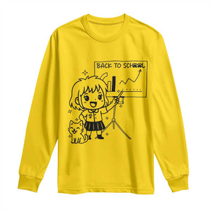 Back To school Long Sleeve Shirt Funny Teacher Teaching Cat Lover Gift TS12 Daisy Print Your Wear