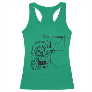 Back To school Racerback Tank Top Funny Teacher Teaching Cat Lover Gift TS12 Irish Green Print Your Wear