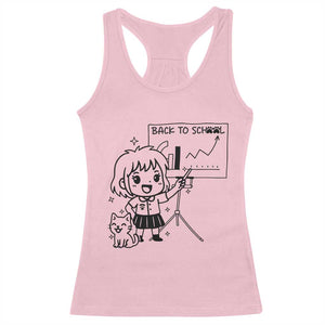 Back To school Racerback Tank Top Funny Teacher Teaching Cat Lover Gift TS12 Light Pink Print Your Wear