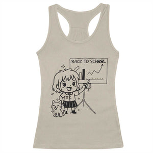 Back To school Racerback Tank Top Funny Teacher Teaching Cat Lover Gift TS12 Sand Print Your Wear