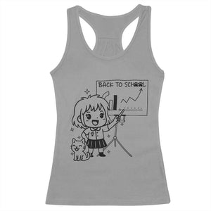 Back To school Racerback Tank Top Funny Teacher Teaching Cat Lover Gift TS12 Sport Gray Print Your Wear