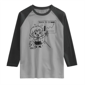 Back To school Raglan Shirt Funny Teacher Teaching Cat Lover Gift TS12 Sport Gray Black Print Your Wear