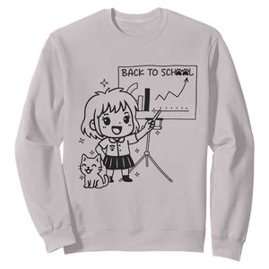 Back To school Sweatshirt Funny Teacher Teaching Cat Lover Gift TS12 Ice Gray Print Your Wear