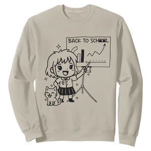 Back To school Sweatshirt Funny Teacher Teaching Cat Lover Gift TS12 Sand Print Your Wear