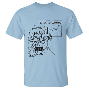 Back To school T Shirt Funny Teacher Teaching Cat Lover Gift TS12 Light Blue Print Your Wear