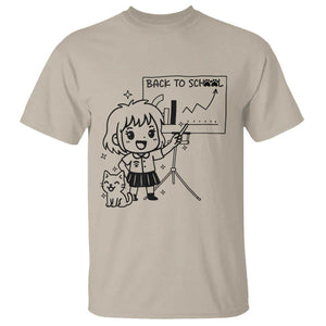 Back To school T Shirt Funny Teacher Teaching Cat Lover Gift TS12 Sand Print Your Wear