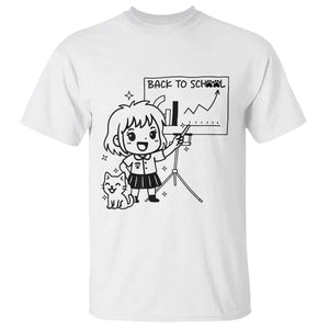 Back To school T Shirt Funny Teacher Teaching Cat Lover Gift TS12 White Print Your Wear
