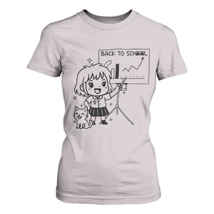 Back To school T Shirt For Women Funny Teacher Teaching Cat Lover Gift TS12 Ice Gray Print Your Wear