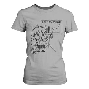 Back To school T Shirt For Women Funny Teacher Teaching Cat Lover Gift TS12 Sport Gray Print Your Wear