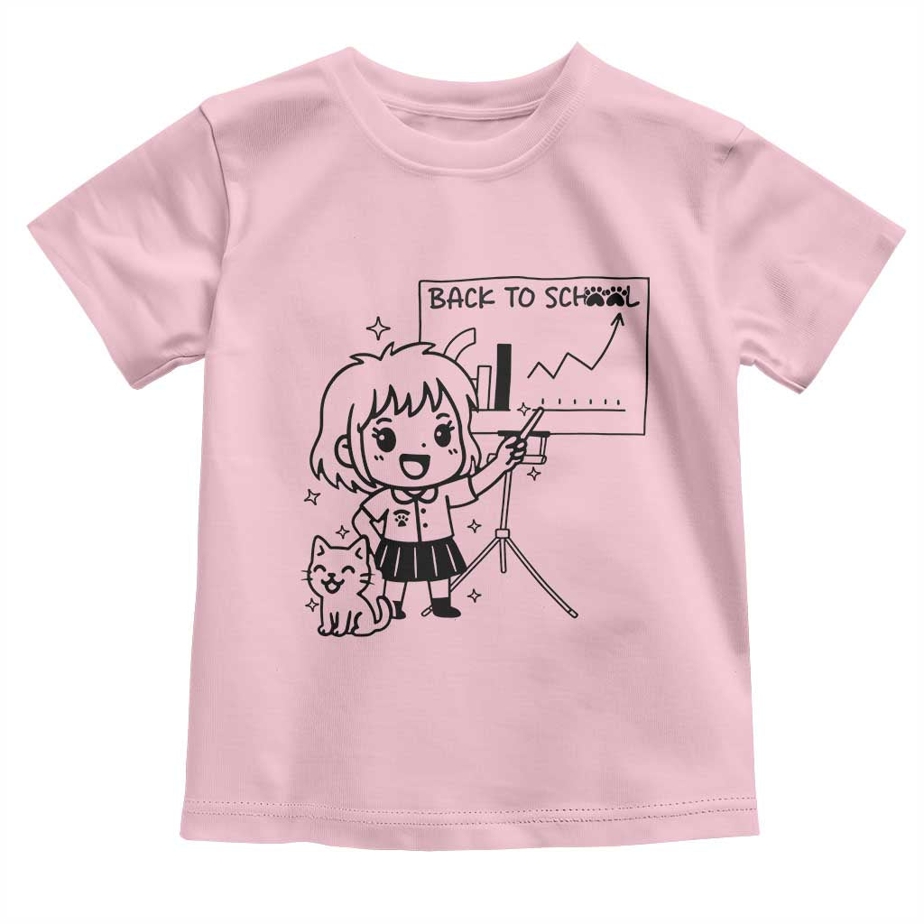 Back To school Toddler T Shirt Funny Teacher Teaching Cat Lover Gift TS12 Light Pink Print Your Wear