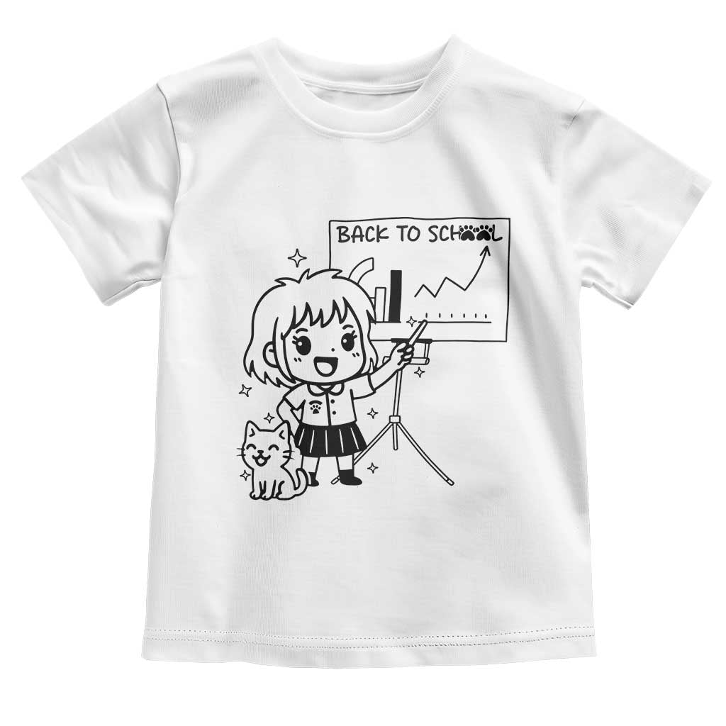 Back To school Toddler T Shirt Funny Teacher Teaching Cat Lover Gift TS12 White Print Your Wear