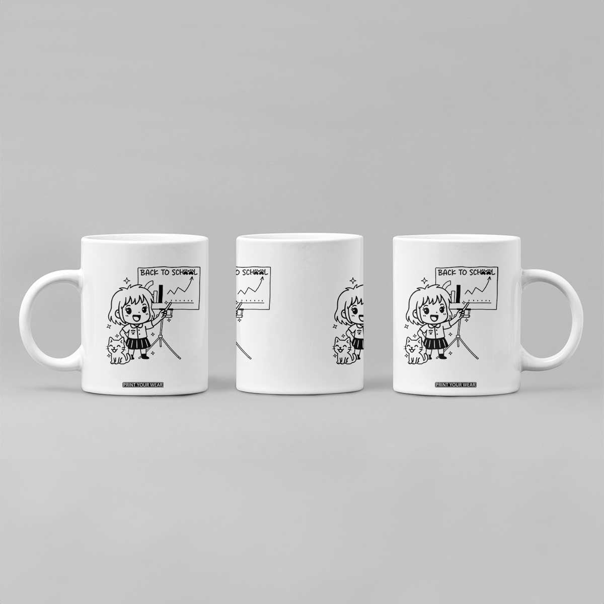 Back To school Coffee Mug Funny Teacher Teaching Cat Lover Gift TS12 Print Your Wear