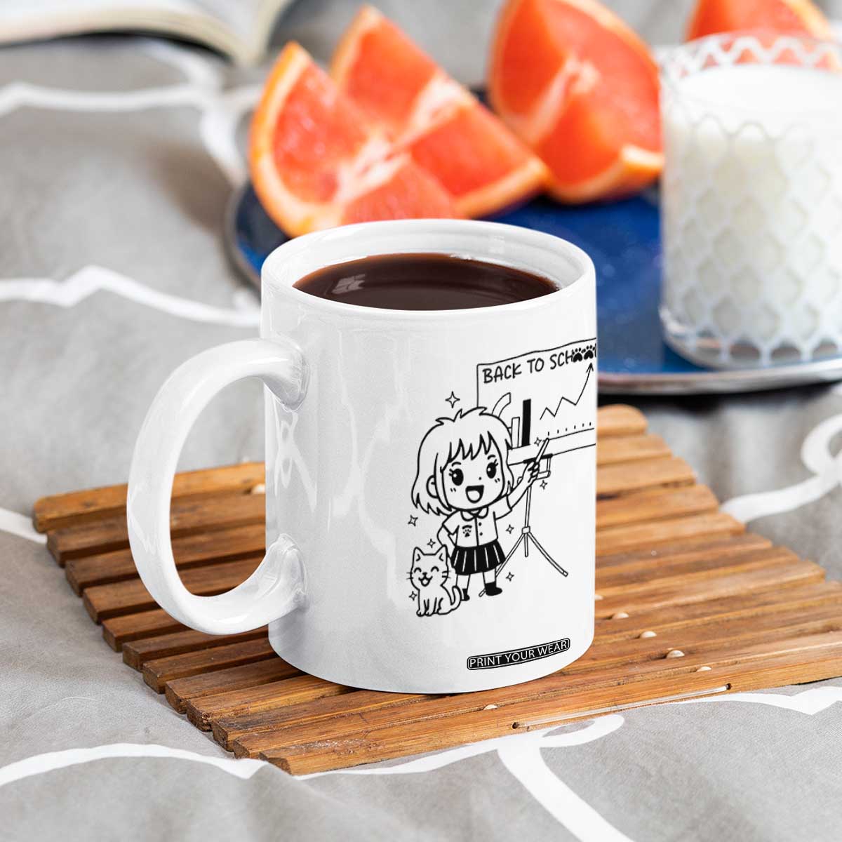 Back To school Coffee Mug Funny Teacher Teaching Cat Lover Gift TS12 Print Your Wear