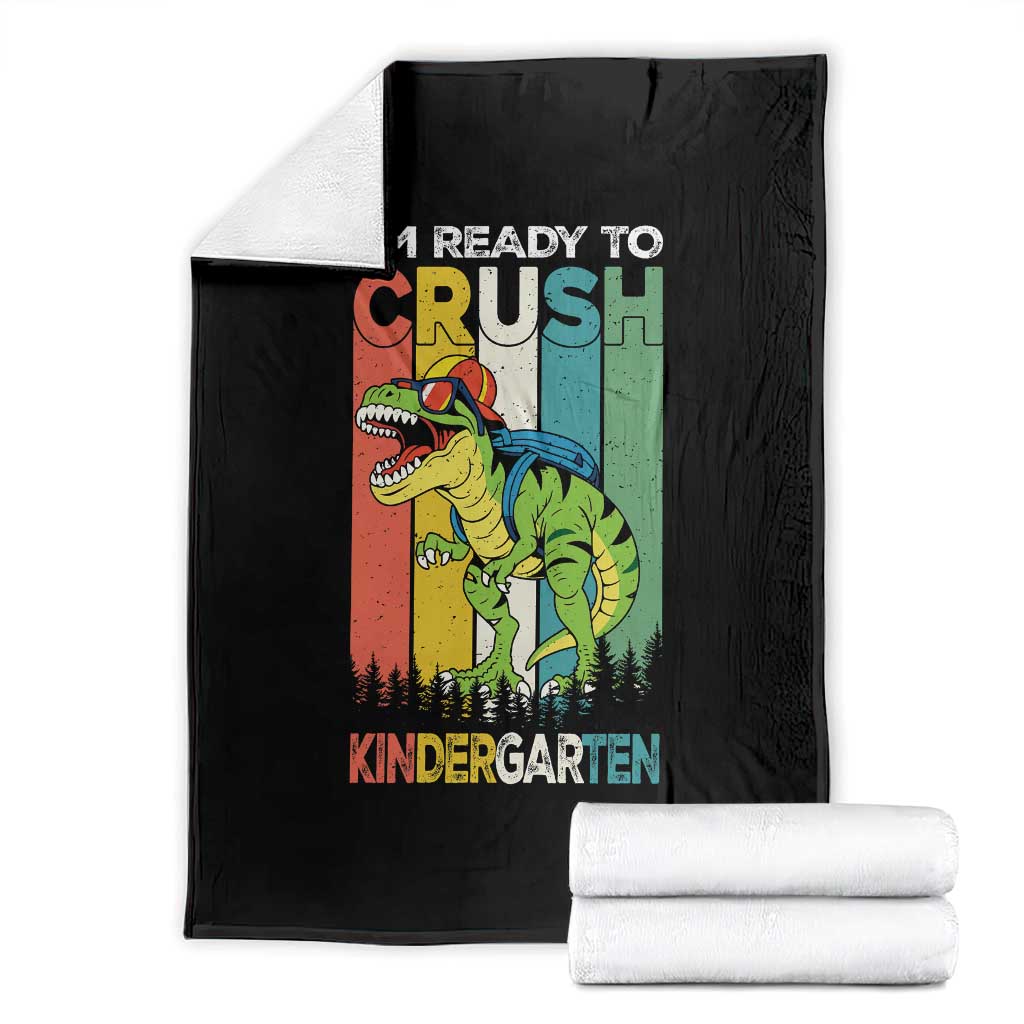 Funny Dinosaur Im Ready To Crush Kindergarten Gift Throw Blanket TS12 Black Print Your Wear