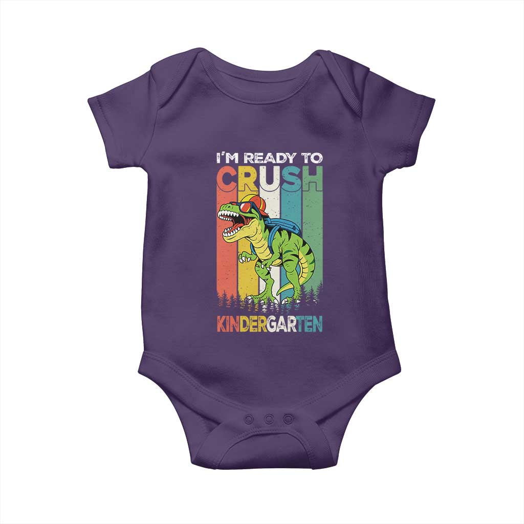Funny Dinosaur Im Ready To Crush Kindergarten Gift Baby Onesie TS12 Purple Print Your Wear