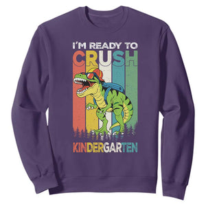 Funny Dinosaur Im Ready To Crush Kindergarten Gift Sweatshirt TS12 Purple Print Your Wear
