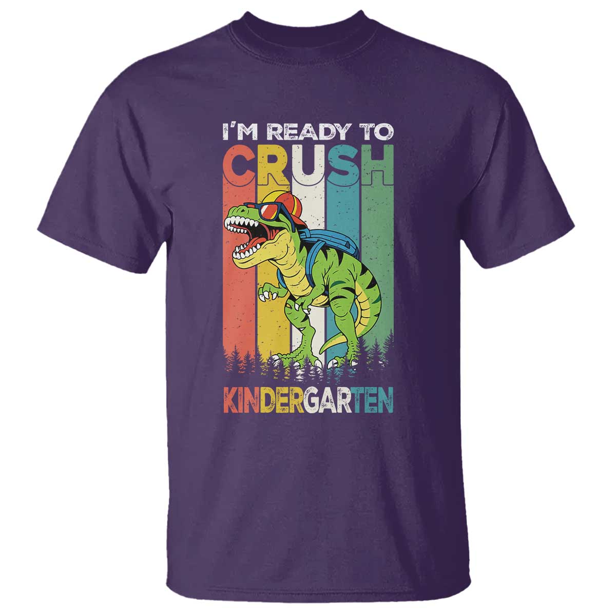 Funny Dinosaur Im Ready To Crush Kindergarten Gift T Shirt TS12 Purple Print Your Wear