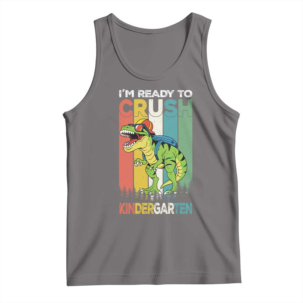 Funny Dinosaur Im Ready To Crush Kindergarten Gift Tank Top TS12 Deep Heather Print Your Wear