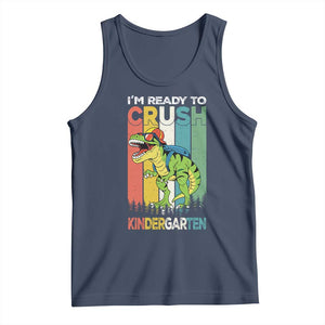 Funny Dinosaur Im Ready To Crush Kindergarten Gift Tank Top TS12 Navy Print Your Wear
