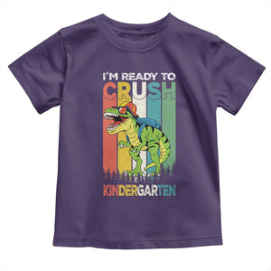 Funny Dinosaur Im Ready To Crush Kindergarten Gift Toddler T Shirt TS12 Purple Print Your Wear