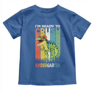 Funny Dinosaur Im Ready To Crush Kindergarten Gift Toddler T Shirt TS12 Royal Blue Print Your Wear