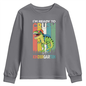 Funny Dinosaur Im Ready To Crush Kindergarten Gift Youth Sweatshirt TS12 Charcoal Print Your Wear
