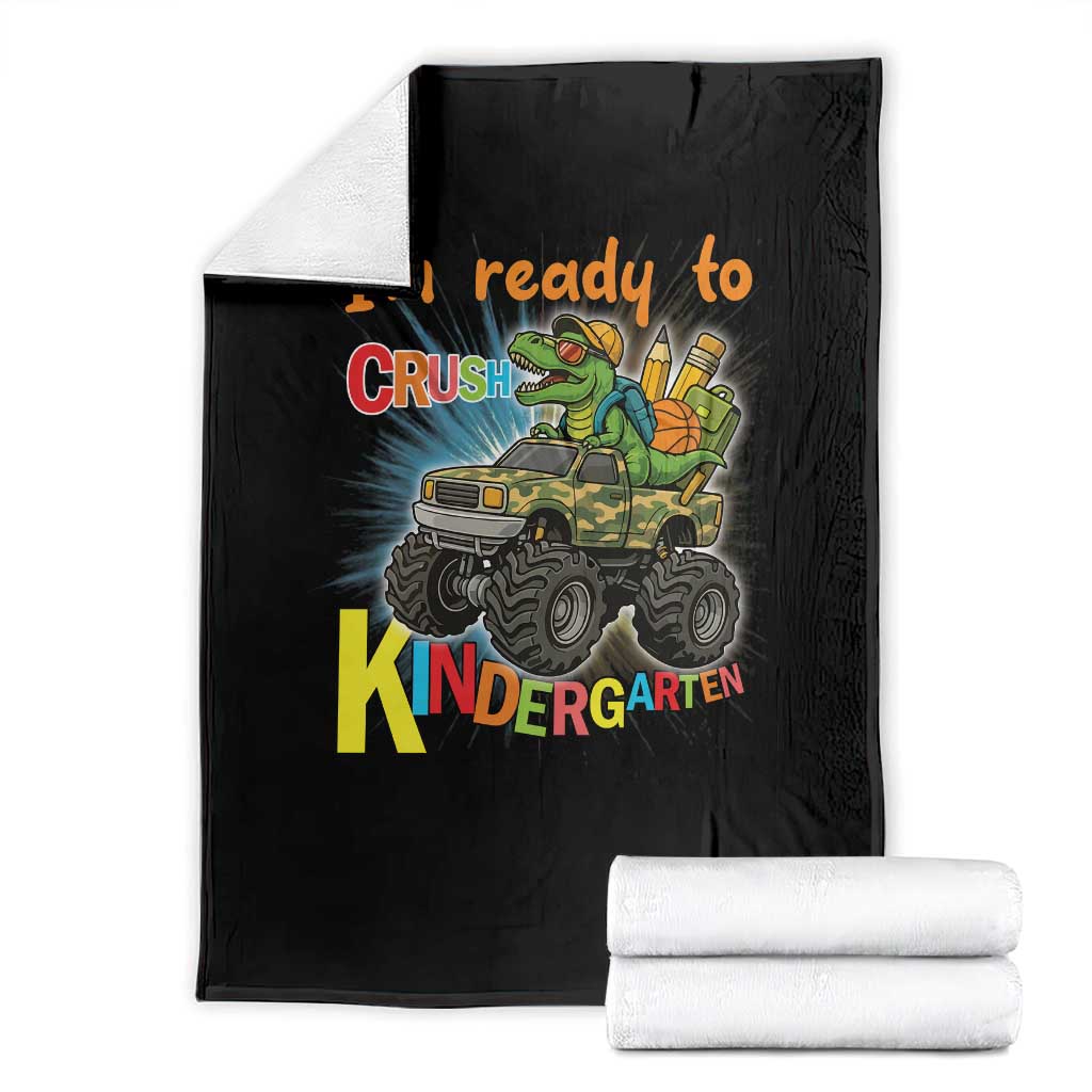 Im Ready To Crush Kindergarten Throw Blanket Dinosaur Driving Truck Gift TS12 Black Print Your Wear