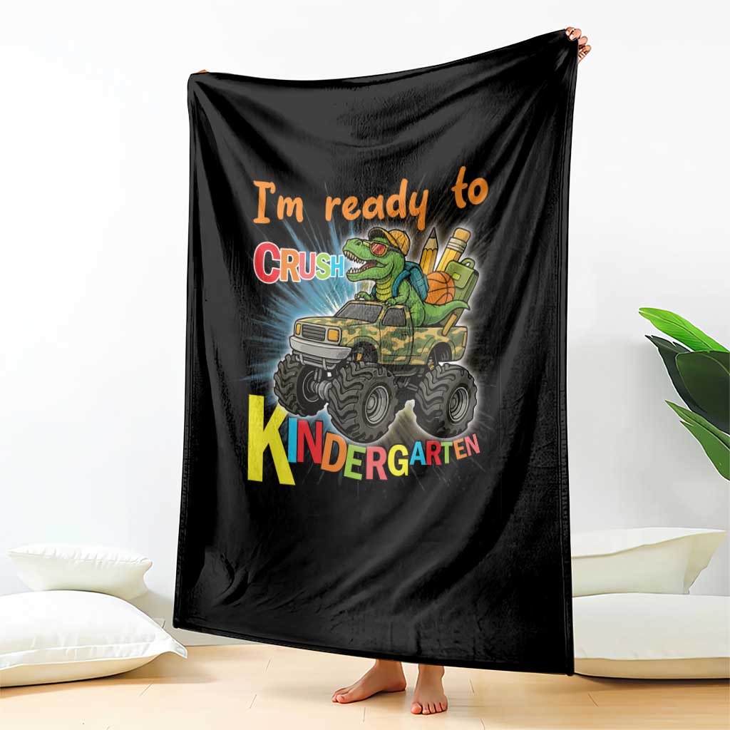 Im Ready To Crush Kindergarten Throw Blanket Dinosaur Driving Truck Gift TS12 Print Your Wear