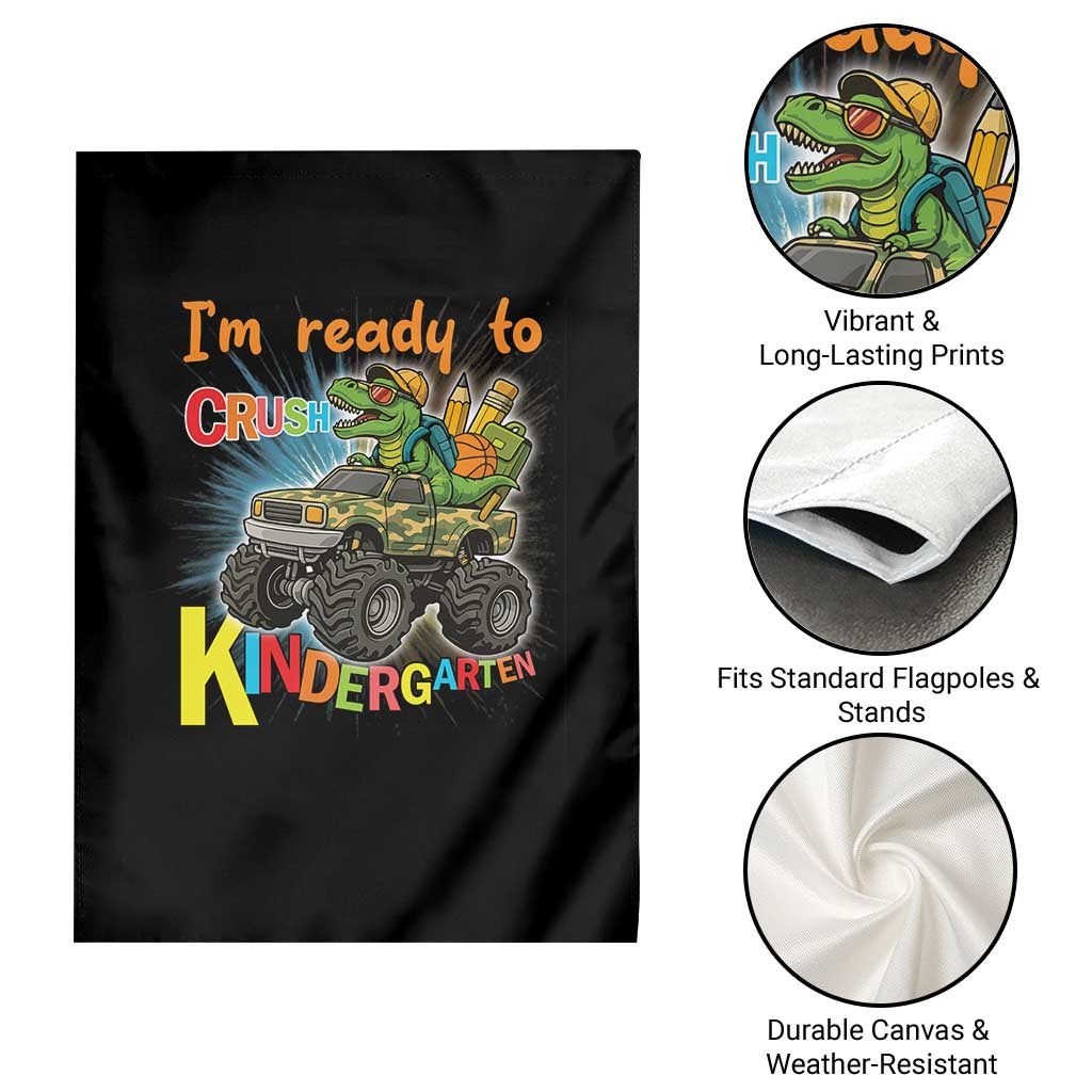 Im Ready To Crush Kindergarten Garden Flag Dinosaur Driving Truck Gift TS12 Print Your Wear