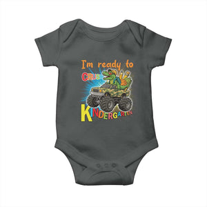 Im Ready To Crush Kindergarten Baby Onesie Dinosaur Driving Truck Gift TS12 Dark Heather Print Your Wear