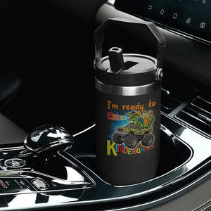 Im Ready To Crush Kindergarten Flip Straw Tumbler Dinosaur Driving Truck Gift TS12 Print Your Wear