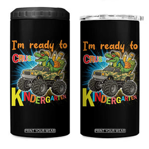 Im Ready To Crush Kindergarten 4 in 1 Can Cooler Tumbler Dinosaur Driving Truck Gift TS12 One Size: 16 oz Black Print Your Wear