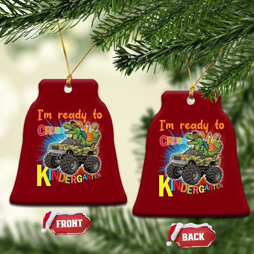 Im Ready To Crush Kindergarten Ceramic Ornament Dinosaur Driving Truck Gift TS12 Print Your Wear