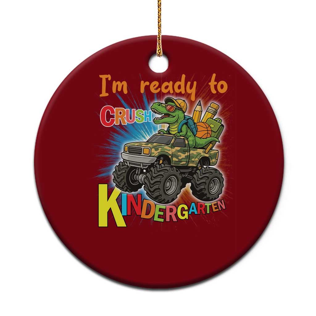 Im Ready To Crush Kindergarten Ceramic Ornament Dinosaur Driving Truck Gift TS12 1pc Red Print Your Wear