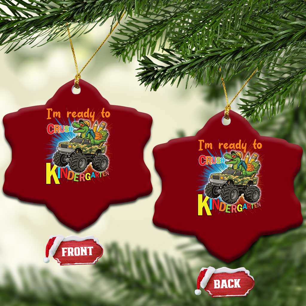 Im Ready To Crush Kindergarten Ceramic Ornament Dinosaur Driving Truck Gift TS12 Print Your Wear