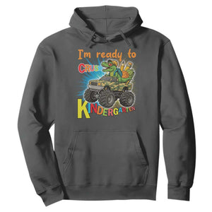Im Ready To Crush Kindergarten Hoodie Dinosaur Driving Truck Gift TS12 Dark Heather Print Your Wear