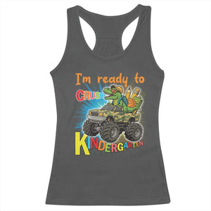 Im Ready To Crush Kindergarten Racerback Tank Top Dinosaur Driving Truck Gift TS12 Dark Heather Print Your Wear