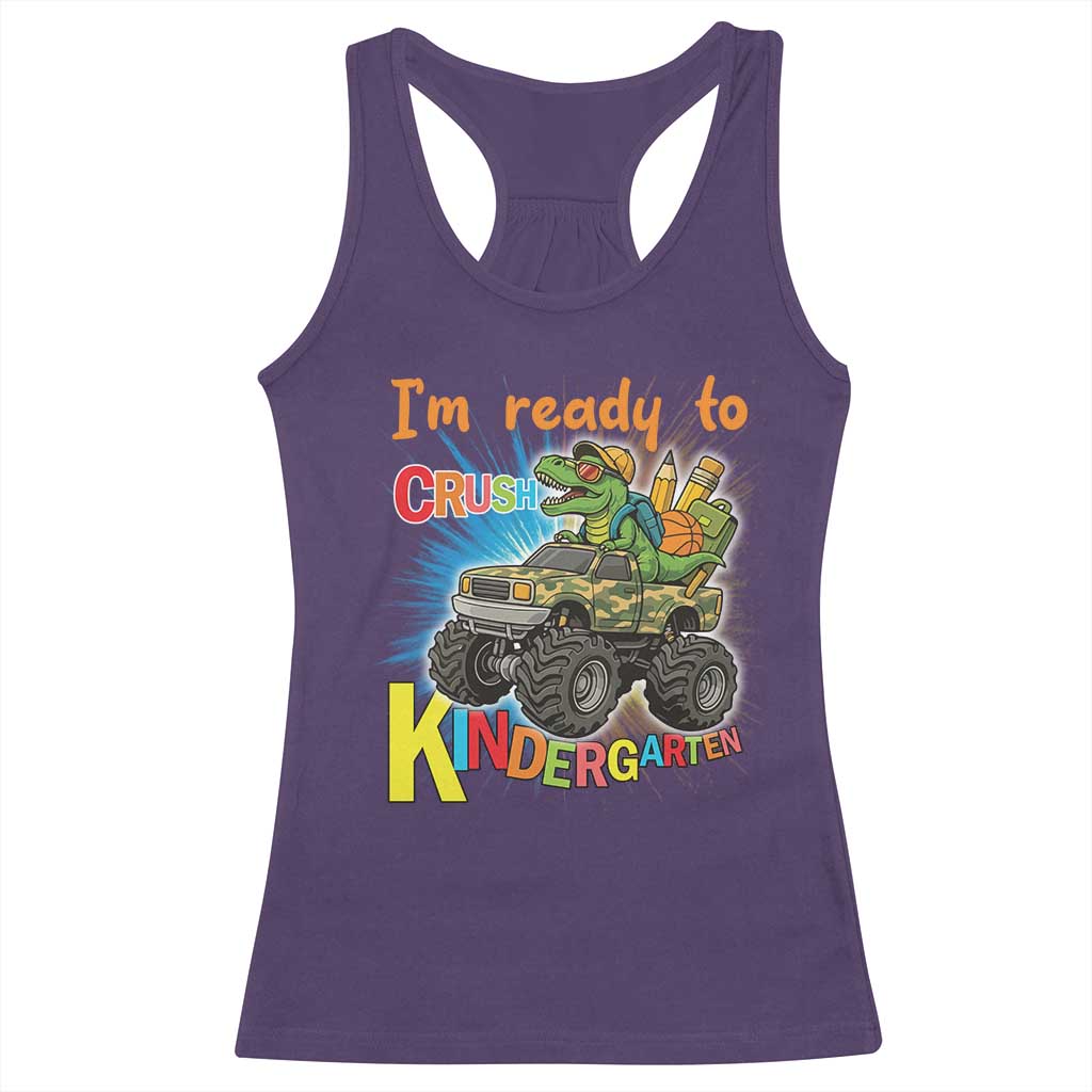 Im Ready To Crush Kindergarten Racerback Tank Top Dinosaur Driving Truck Gift TS12 Purple Print Your Wear