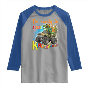 Im Ready To Crush Kindergarten Raglan Shirt Dinosaur Driving Truck Gift TS12 Sport Gray Royal Print Your Wear