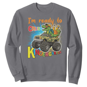 Im Ready To Crush Kindergarten Sweatshirt Dinosaur Driving Truck Gift TS12 Charcoal Print Your Wear