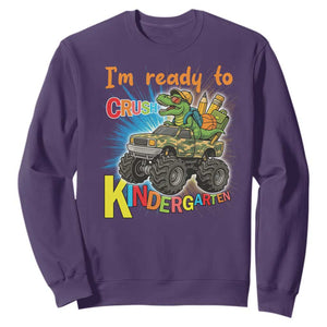 Im Ready To Crush Kindergarten Sweatshirt Dinosaur Driving Truck Gift TS12 Purple Print Your Wear