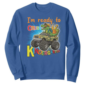 Im Ready To Crush Kindergarten Sweatshirt Dinosaur Driving Truck Gift TS12 Royal Blue Print Your Wear