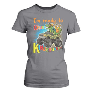 Im Ready To Crush Kindergarten T Shirt For Women Dinosaur Driving Truck Gift TS12 Charcoal Print Your Wear
